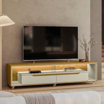 Rack para Tv 65 Polegadas com Led e Rodízios 175cm Contemporâneo Loop