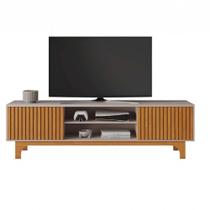 Rack Para TV 70 Polegadas 2 Portas Ripadas Trunfo Pés MDF Usinados JCM Movelaria