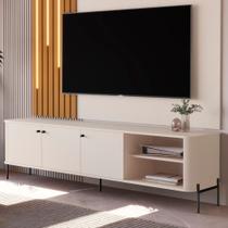 Rack Para TV 70 Polegadas Aurora Off White Bronze