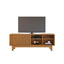 Rack para TV 70 Polegadas Sereno 1 Porta de Correr Ripada Pés MDF Usinados JCM Rack para TV 70 Polegadas Sereno 1 Porta de Correr Ripada Pés MDF Usinados JCM