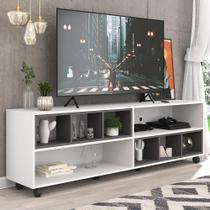 Rack para TV 75" com Nichos e Rodízios Jazz Multimóveis MP1020 Branco/Grafite