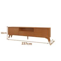 Rack Para TV 75'' Piazza New 3 Gavetas 2,37m 100% MDF COR:NATURALLE Rack Para TV 75'' Piazza New 3 Gavetas 2,37m 100% MDF COR:NATURALLE