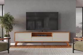 Rack Para TV 75'' Piazza New 3 Gavetas 2,37m 100% MDF COR:NATURALLE Rack Para TV 75'' Piazza New 3 Gavetas 2,37m 100% MDF COR:NATURALLE