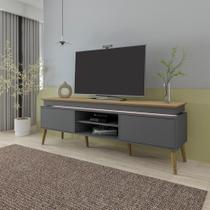 Rack Para Tv 75 Polegadas 2 Portas 180 Cm 4378 Carvalho Grafite Arly