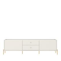 Rack para TV 75 Polegadas Jasper 220 cm Off White Fosco c/ Dourado - Província Rack para TV 75 Polegadas Jasper 220 cm Off White Fosco c/ Dourado - Província
