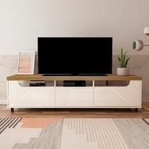 Rack para TV 75 Polegadas Sala 3 Nichos 2 Portas Mercury