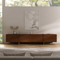 Rack para TV 85 Grande 220 cm Modular 3 Portas Madeira Castanho Leila