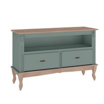 Rack para TV Antique de Madeira com 2 Gavetas e Nicho Pés Luiz XV - 1032