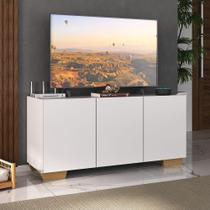 Rack Para Tv Até 32 Polegadas Com 3 Portas Multimóveis Mp1068 Branco/natural Branco/natural