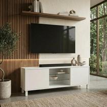 Rack para TV até 40 Polegadas MDF 120cm Cristal Branco Rack para TV até 40 Polegadas MDF 120cm Cristal Branco
