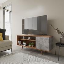 Rack Para TV até 42 Polegadas 1 Portas R1486 Amêndoa/Concreto