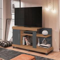 Rack para TV até 42 Polegadas 120cm 1 Porta e 6 Canadá Marrom Nature/Cinza