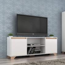 Rack para TV até 42 Polegadas 135cm 2 Portas 3 Prateleiras Benevello Branco