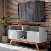 Rack para TV Até 43 Polegadas Villa 2 Portas 1 Prateleira Branco/Nature - Pnr Móveis