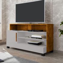 Rack para TV Até 48 Polegadas Guatemala 1 Porta Off White/Naturalle - Pnr Móveis Rack para TV Até 48 Polegadas Guatemala 1 Porta Off White/Naturalle - Pnr Móveis