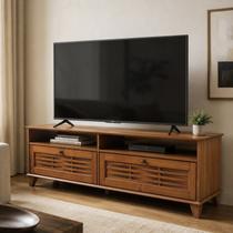 Rack para TV até 49 Polegadas 2 Portas Pés em Madeira Maciça 180cm Sol Marrom Ipê Rack para TV até 49 Polegadas 2 Portas Pés em Madeira Maciça 180cm Sol Marrom Ipê