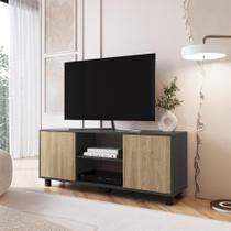 Rack para TV até 50" 2 Portas com Prateleira e Pés Rack para TV até 50" 2 Portas com Prateleira e Pés