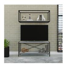 Rack para TV até 50 Polegadas 1 Nicho Aéreo Estilo Industrial Active Yescasa Branco Chess Rack para TV até 50 Polegadas 1 Nicho Aéreo Estilo Industrial Active Yescasa Branco Chess