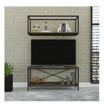 Rack para TV até 50 Polegadas 1 Nicho Aéreo Estilo Industrial Active Yescasa Rack para TV até 50 Polegadas 1 Nicho Aéreo Estilo Industrial Active Yescasa