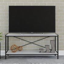 Rack para TV até 50 Polegadas 120cm 2 Prateleiras Industrial Active YesCasa Branco Chess