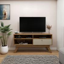 Rack para TV até 50 Polegadas 135,8cm 1 Porta Houston Marrom Cinamomo/Off White Rack para TV até 50 Polegadas 135,8cm 1 Porta Houston Marrom Cinamomo/Off White
