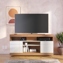 Rack para TV até 50 Polegadas 136cm 2 Portas 4 Nichos Yara Branco Freijó/Off White Rack para TV até 50 Polegadas 136cm 2 Portas 4 Nichos Yara Branco Freijó/Off White