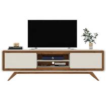Rack para Tv até 50 Polegadas 2 Portas Channel Nature e Off White 150cm