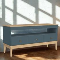 Rack para TV até 50 Polegadas 3 Gavetas com Pés de Madeira Colonial Movelbento Rack para TV até 50 Polegadas 3 Gavetas com Pés de Madeira Colonial Movelbento