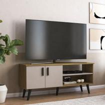 Rack para TV Até 50 Polegadas CR45366 121,2CM MDP com Nichos Fosco Mel Arenas Multimóveis