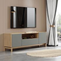 Rack para TV até 50 Polegadas em Madeira Maciça e MDF com Nicho Linha Barcelona