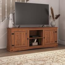 Rack para TV até 50 Polegadas Madeira Maciça 170cm Pés em Madeira Maciça 2 Portas 100 % Acapulco