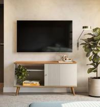 Rack para TV até 50 Polegadas MDF 120cm Rubi Branco Nature/Off White Rack para TV até 50 Polegadas MDF 120cm Rubi Branco Nature/Off White