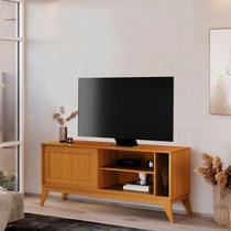 Rack para TV até 50 Polegadas MDF 136cm Porta Deslizante Aruba Marrom Cedro