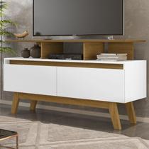 Rack para TV Até 50 Polegadas Rubi 2 Portas Cinamomo/Branco - Bechara Móveis