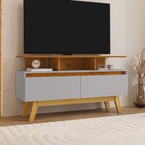 Rack para TV Até 50 Polegadas Rubi 2 Portas Naturalle/Off White - Móveis Bechara Rack para TV Até 50 Polegadas Rubi 2 Portas Naturalle/Off White - Móveis Bechara