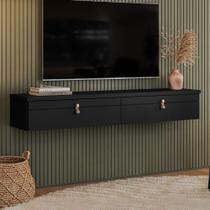 Rack para TV Até 50 Polegadas Suspenso Imperiale 2 Portas Preto - Pnr Móveis