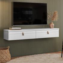 Rack para TV Até 50 Polegadas Suspenso Line 2 Portas Branco - Olivar Móveis