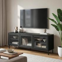 Rack para TV Até 55" 3 Portas com Vidro Vitria 135 cm Rack para TV Até 55" 3 Portas com Vidro Vitria 135 cm