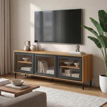 Rack para TV Até 55" 3 Portas com Vidro Vitria 135 cm