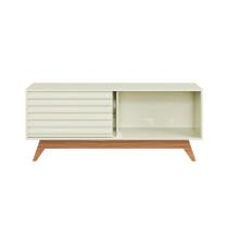 Rack para TV Até 55 Polegadas 1 Porta Retrô Off White/Freijó - Dalla Costa