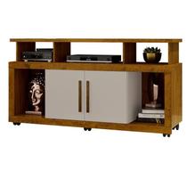 Rack para TV até 55 Polegadas 135cm Rodízios e 2 Portas Star Marrom Ipê/Off White Rack para TV até 55 Polegadas 135cm Rodízios e 2 Portas Star Marrom Ipê/Off White