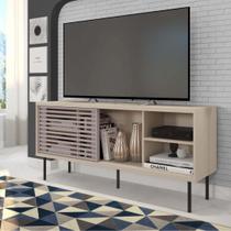 Rack para TV até 55 Polegadas 136cm Industrial em Bp Porta Ripada Multiverso Bege Off White/Cacao