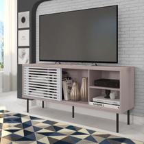 Rack para TV até 55 Polegadas 136cm Industrial em Bp Porta Ripada Multiverso Marrom Cacao/Branco