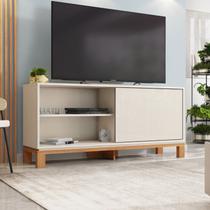 Rack para TV até 55 Polegadas 136cm Porta com Textura Microrripada Cavalete Mondrian 1.36 Bege Rack para TV até 55 Polegadas 136cm Porta com Textura Microrripada Cavalete Mondrian 1.36 Bege