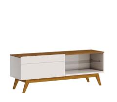 Rack para TV até 55 polegadas 146 cm 2 gavetas Classic Pés em Madeira Maciça Rack para TV até 55 polegadas 146 cm 2 gavetas Classic Pés em Madeira Maciça