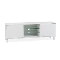 Rack para TV até 55 polegadas 2 portas em Madeira e MDF Branco 120 cm Glass Artemobili