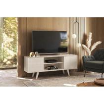 Rack para TV até 55 Polegadas 2 Portas Lisboa Calacata/Off White - Madetec