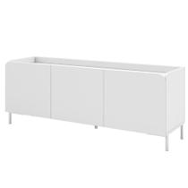 Rack para TV até 55 Polegadas 3 Portas 2 Prateleiras Curvê BR164 Branco - BRV Móveis