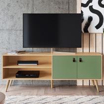 Rack para TV Até 55 Polegadas Amber 2 Portas Savana Alecrim - Genialflex Rack para TV Até 55 Polegadas Amber 2 Portas Savana Alecrim - Genialflex