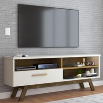 Rack para TV Até 55 Polegadas Bolonha 1 Porta Off White/Cinamomo - Panorama Móveis